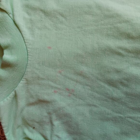 Boys 6 Vintage Sears T-shirt Sears Mint Green LS Mock Neck Single Stitch Paint - Picture 5 of 7